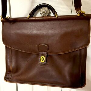 Vintage Coach Brown Leather Briefcase Bag